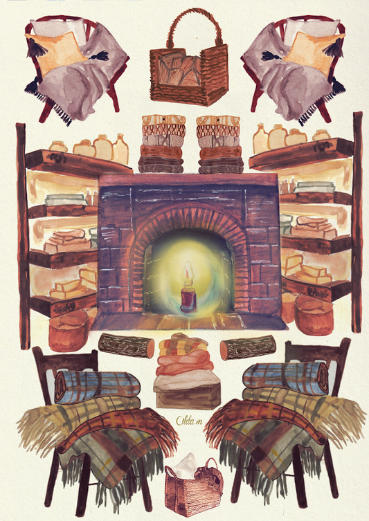 Affiche aquarelle "Ambiance Cocooning" - Format A4
